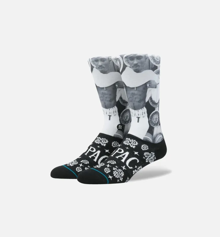 Tupac Bandana Socks Men's - Black/White/Grey made by Stance