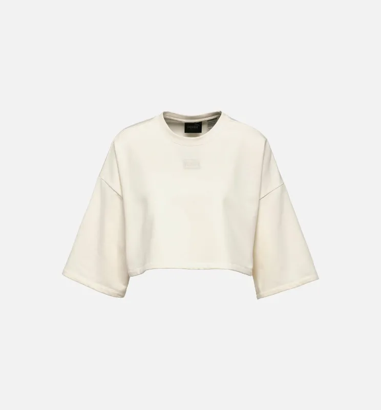 Puma Rihanna Fenty Cropped Crew Neck T-Shirt Women's - Vanilla Ice made by Puma