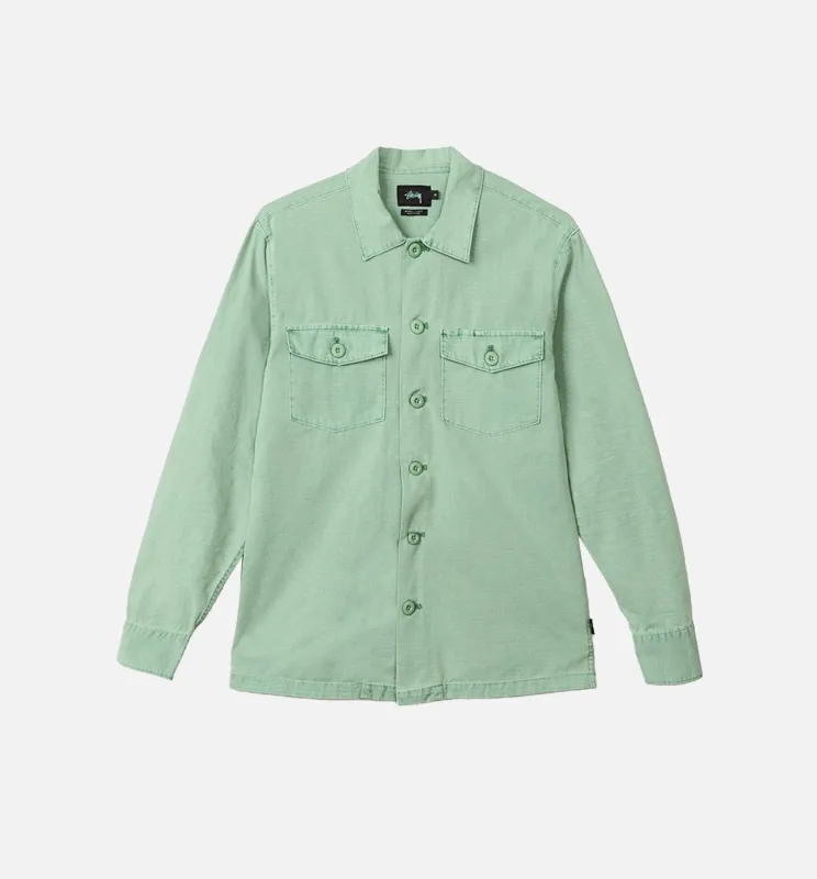 BDU Long Sleeve Mens Shirt - Light Turquoise made by Stussy