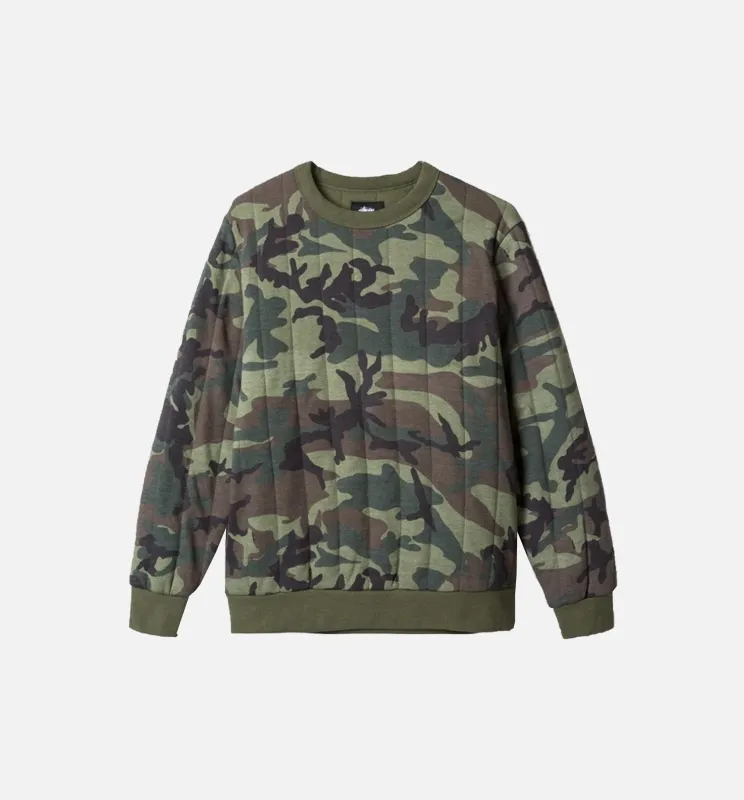 Quilted Crew Sweater Mens Sweater - Camo sold by Nice Kicks Retail