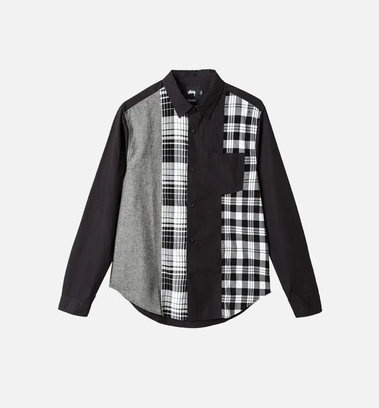 Mixed Panel Shirt Mens Shirt - Black sold by Nice Kicks Retail