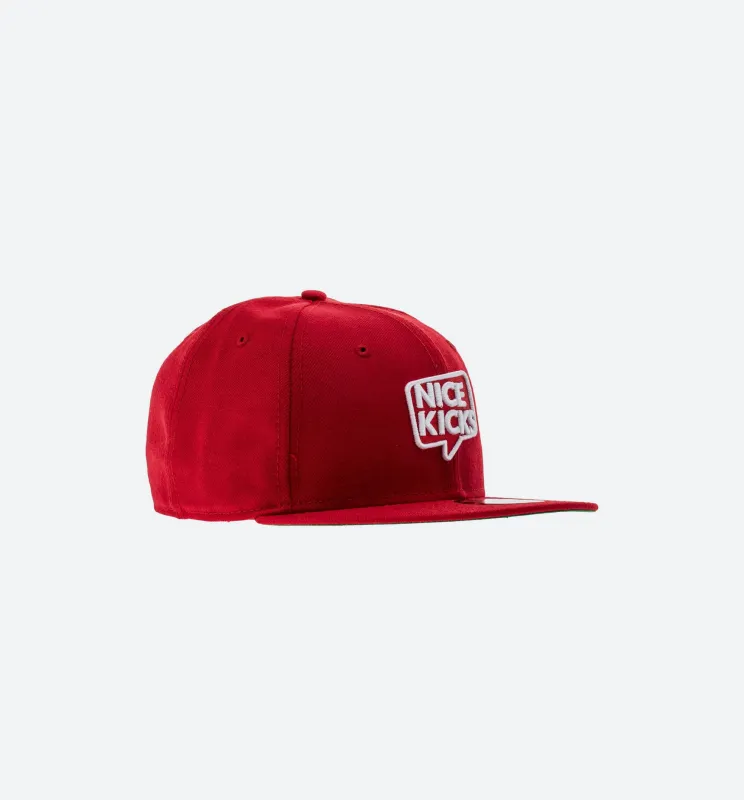 New Era X Nice Kicks 9Fifty Snapback Hat - Scarlett/White made by New Era