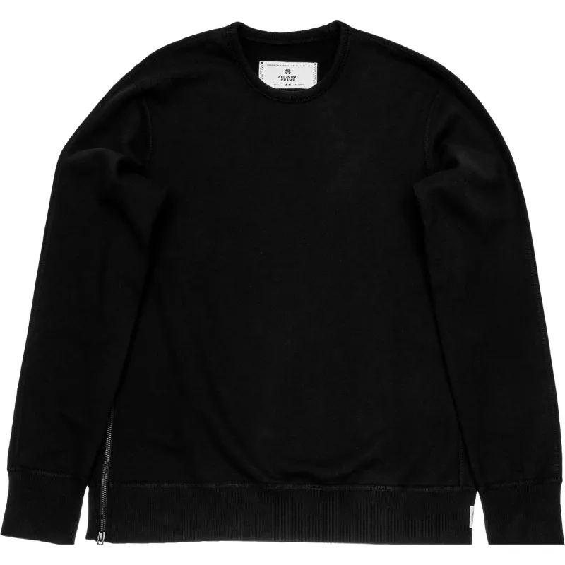 Reigning Champ Side Zip Crewneck Men's - Black sold by Nice Kicks Retail