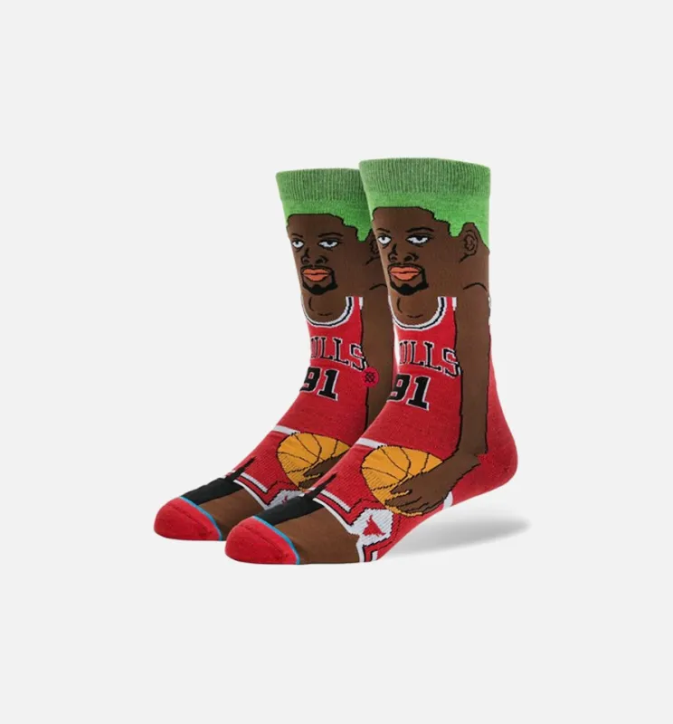 NBA Legends Dennis Rodman Socks (Mens) - Red made by Stance