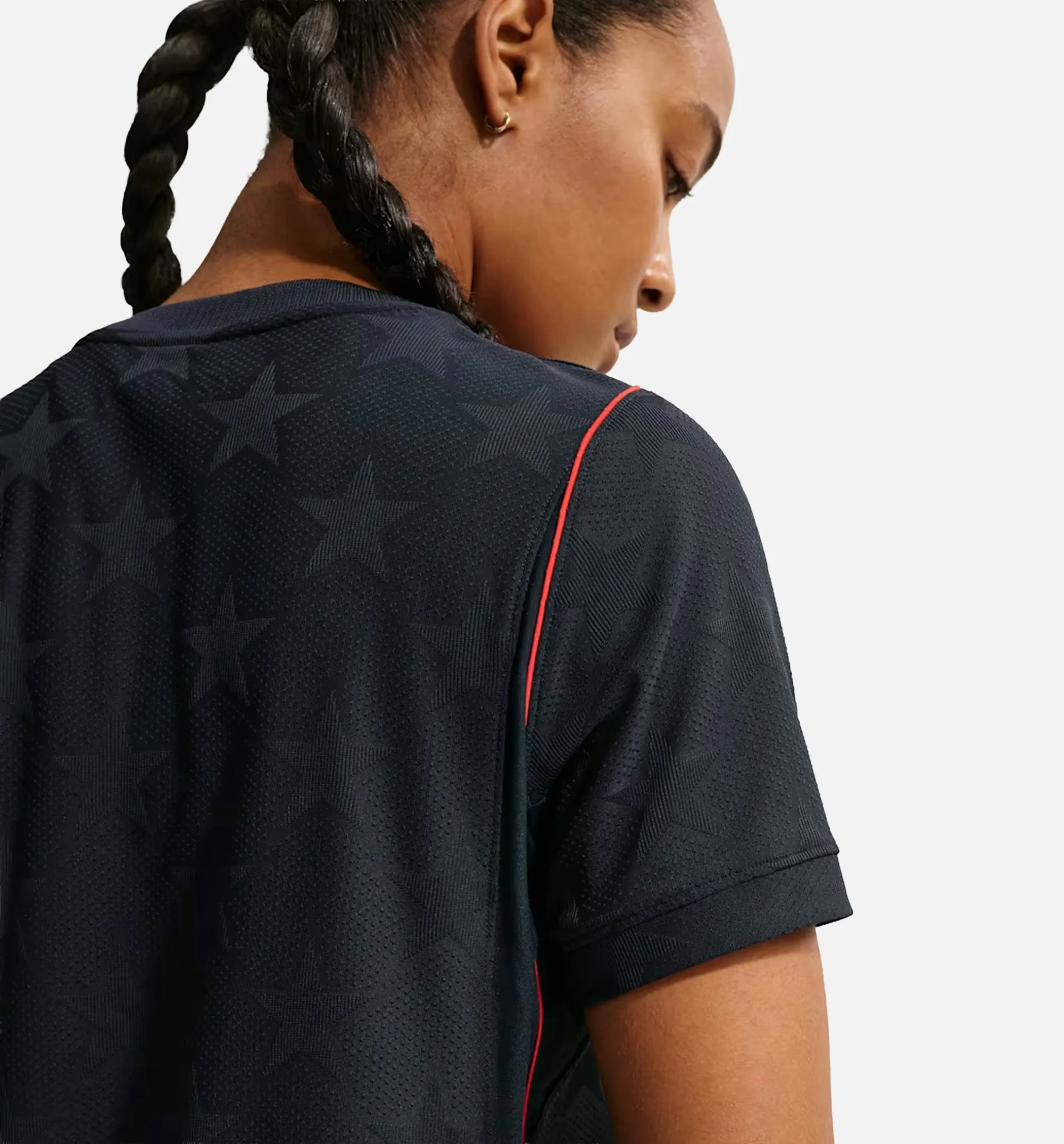 USMNT 2026/27 Match Away Aero Fit Soccer Authentic Womens Jersey - Dark Obsidian/University Red/Pure Platinum sold by Nice Kicks Retail product image thumbnail 2