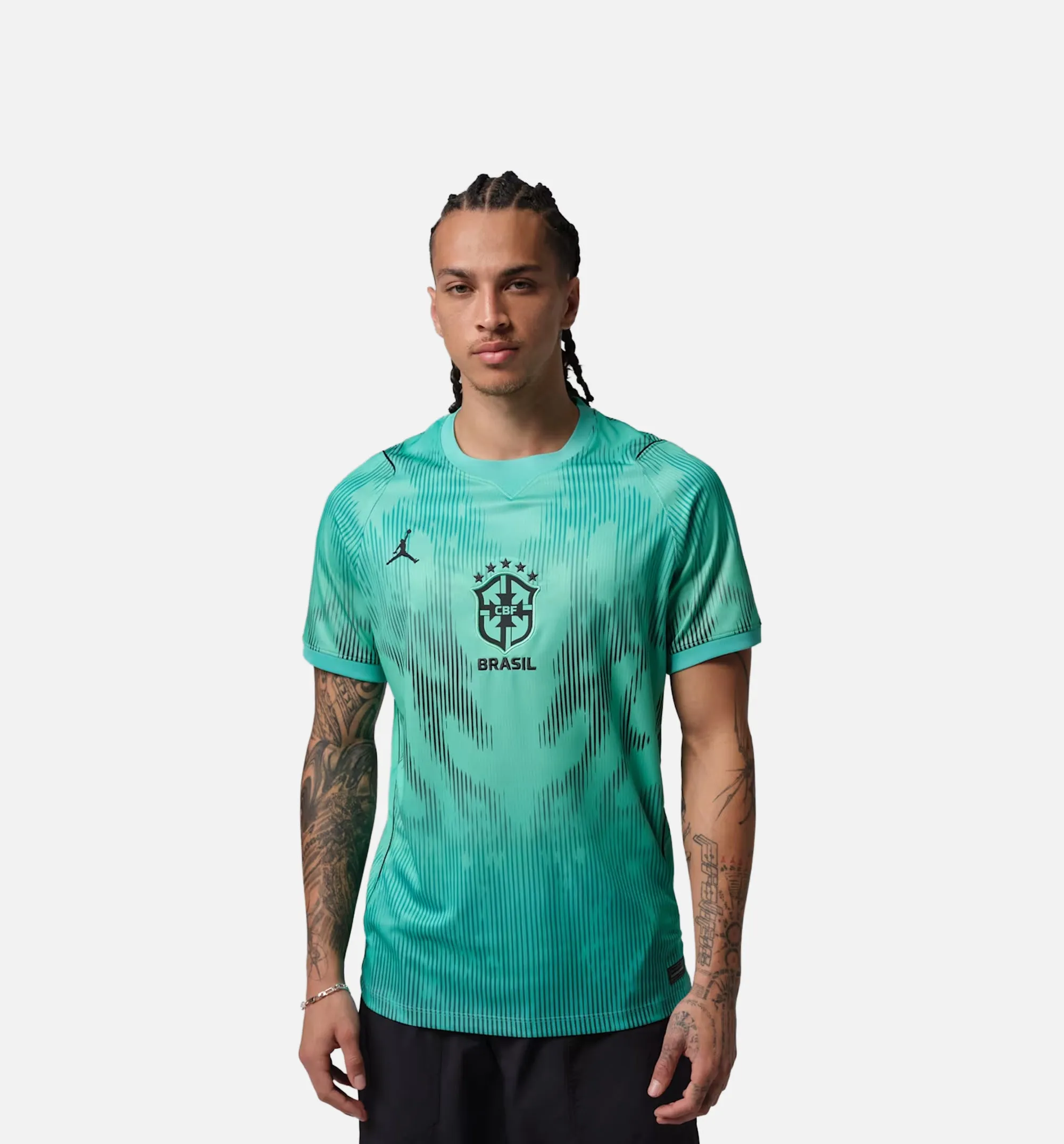 Brazil 2026 Stadium Goalkeeper Dri Fit Soccer Replica Mens Short Sleeve Shirt - Light Menta/Black sold by Nice Kicks Retail