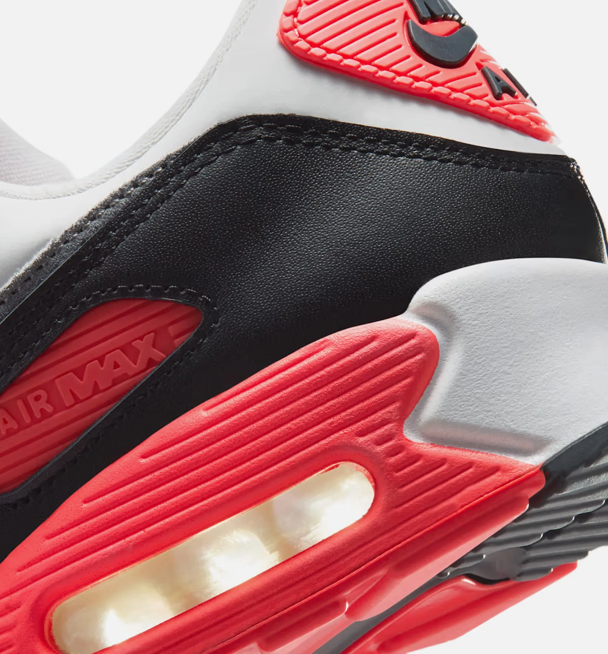 Air Max 90 Infrared 3M Mens Lifestyle Shoe - White/Cement Grey/Infrared/Black sold by Nice Kicks Retail product image thumbnail 4