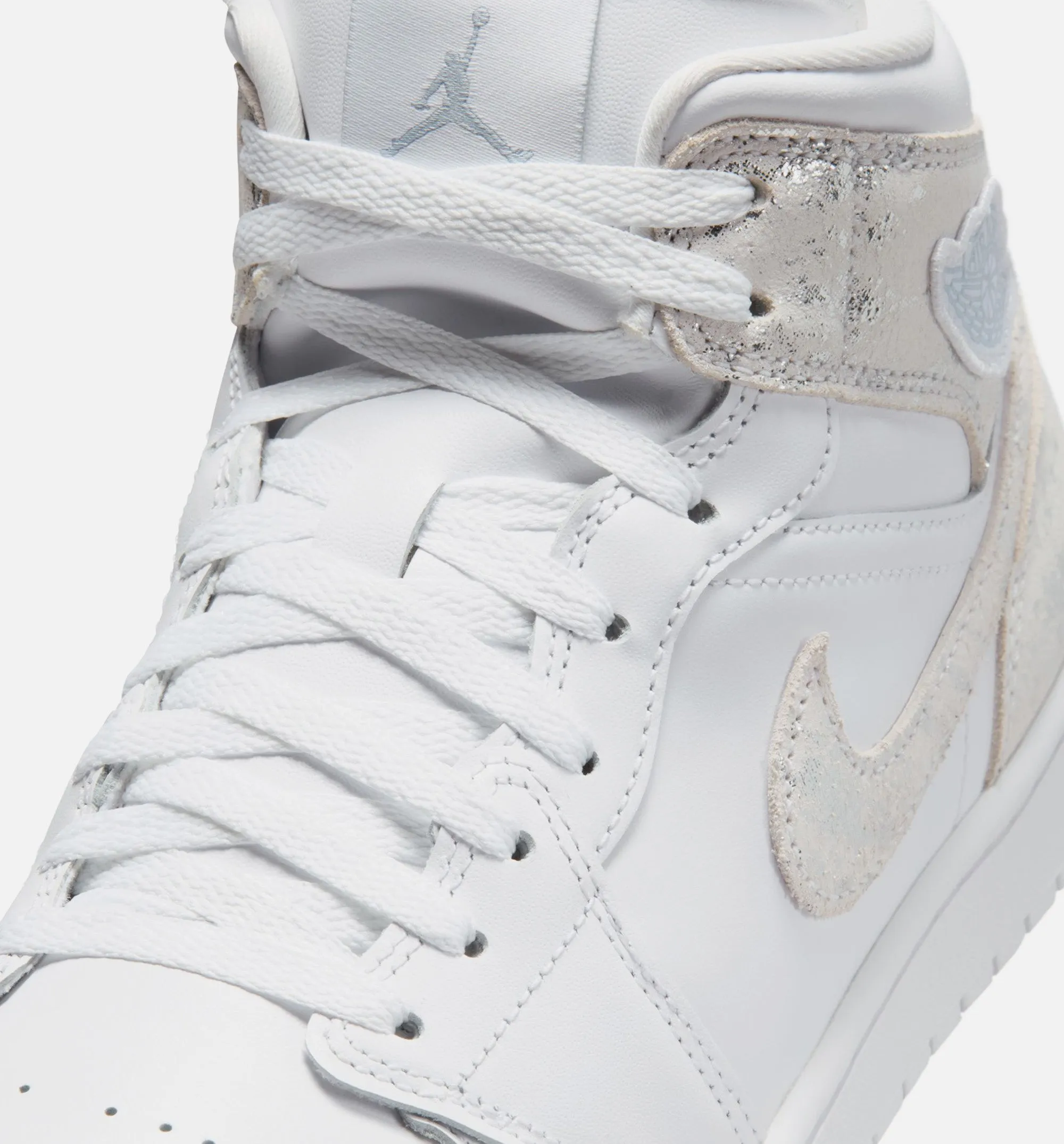 Air Jordan 1 Mid SE Mens Lifestyle Shoe - White/White/White/Field Silver sold by Nice Kicks Retail product image thumbnail 3