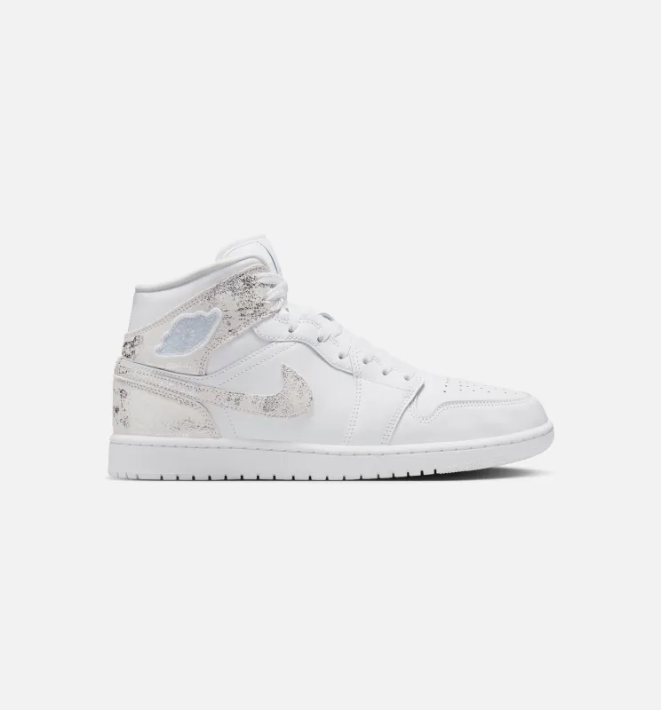 Air Jordan 1 Mid SE Mens Lifestyle Shoe - White/White/White/Field Silver made by Jordan