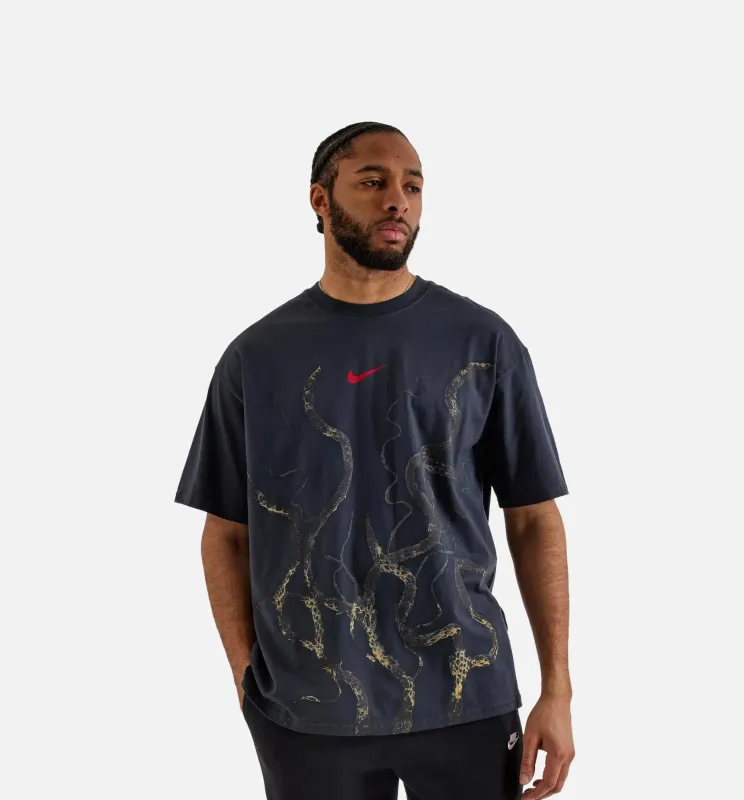 Stranger Things Max90 Mens Short Sleeve Shirt - Off Noir/University Red made by Nike