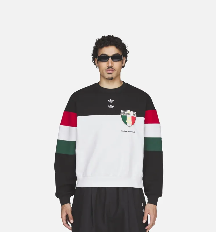 Chavarria Fleece Crewneck Mens Sweatshirt - Black/White made by Adidas