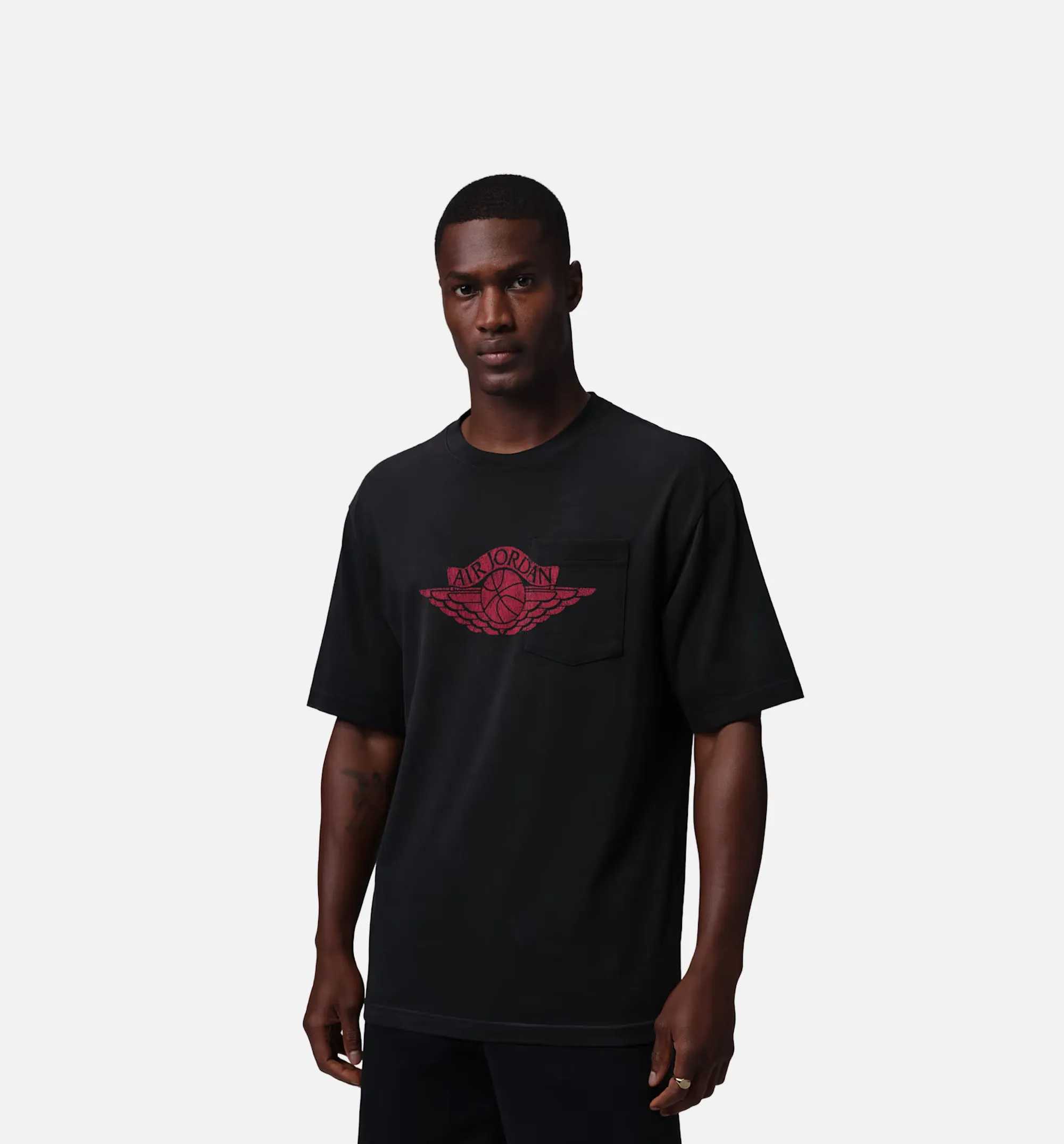 Flight Essentials Pocket Mens Short Sleeve Shirt - Black/University Red sold by Nice Kicks Retail