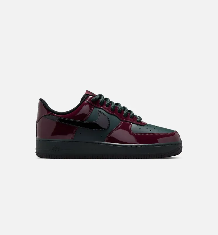 Air Force 1 Low Patent Burgundy Crush Mens Lifestyle Shoe - Black Spruce/Burgundy Crush/Black made by Nike
