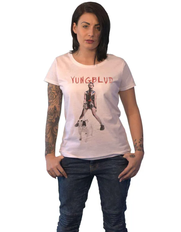 Yungblud Strawberry Lipstick Skinny Fit T Shirt sold by Paradiso Clothing