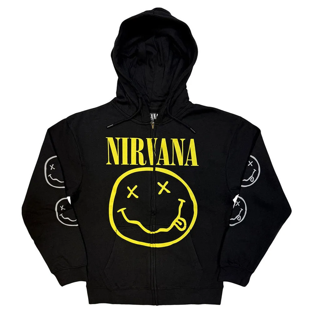 Nirvana Yellow Grunge Face Zipped Hoodie sold by Paradiso Clothing