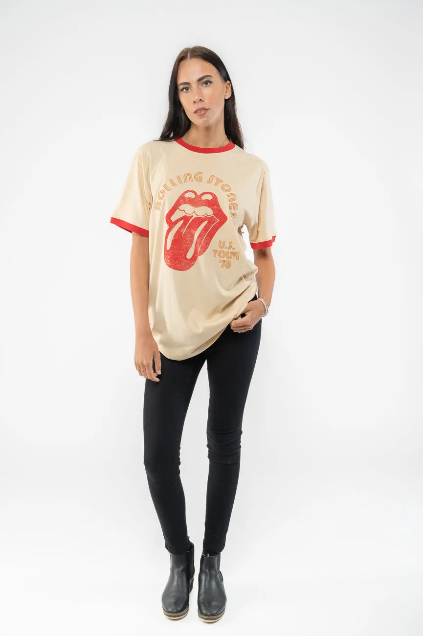 The Rolling Stones US Tour 78 Ringer T Shirt sold by Paradiso Clothing product image thumbnail 2