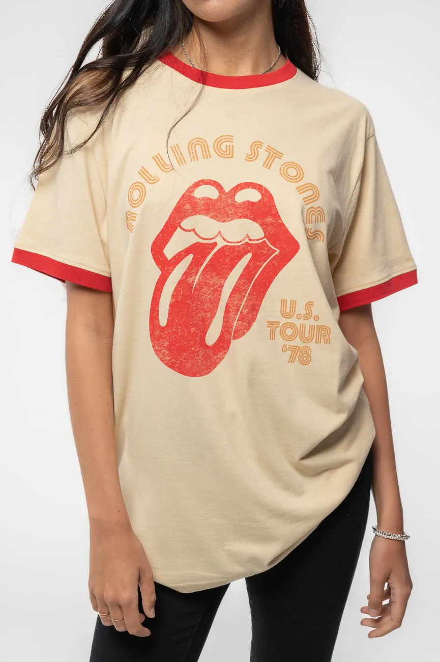 The Rolling Stones US Tour 78 Ringer T Shirt sold by Paradiso Clothing product image thumbnail 3
