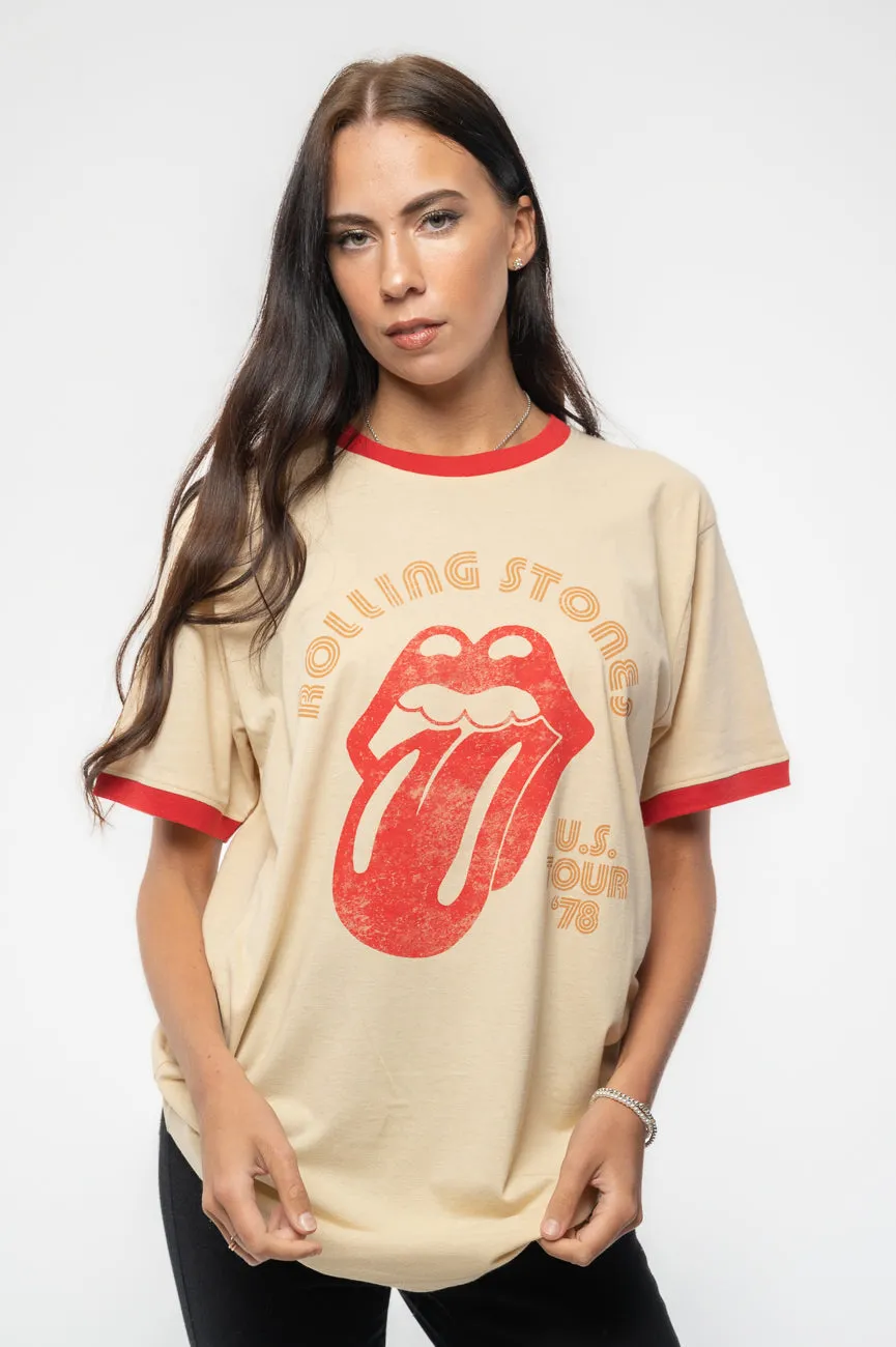 The Rolling Stones US Tour 78 Ringer T Shirt sold by Paradiso Clothing