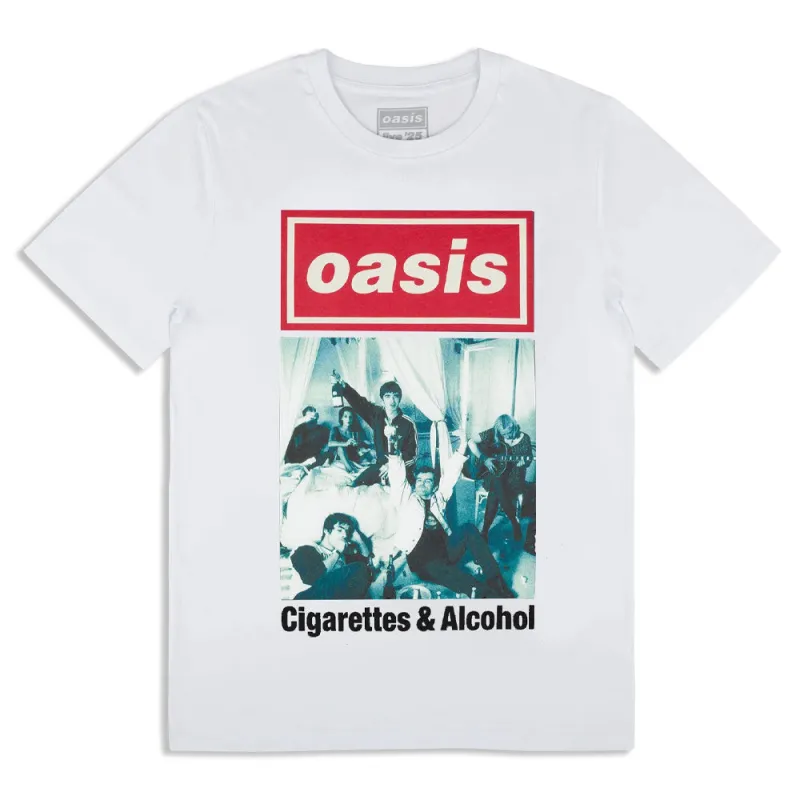 Oasis Cigarettes & Alcohol Single Cover T Shirt sold by Paradiso Clothing