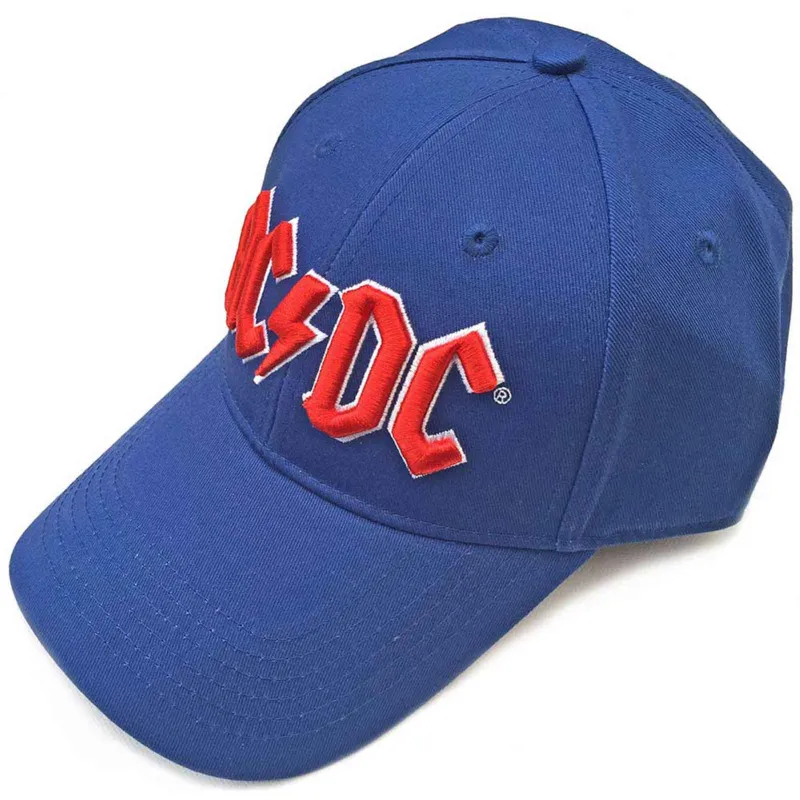 AC/DC Red Logo Mid Blue Baseball Cap sold by Paradiso Clothing
