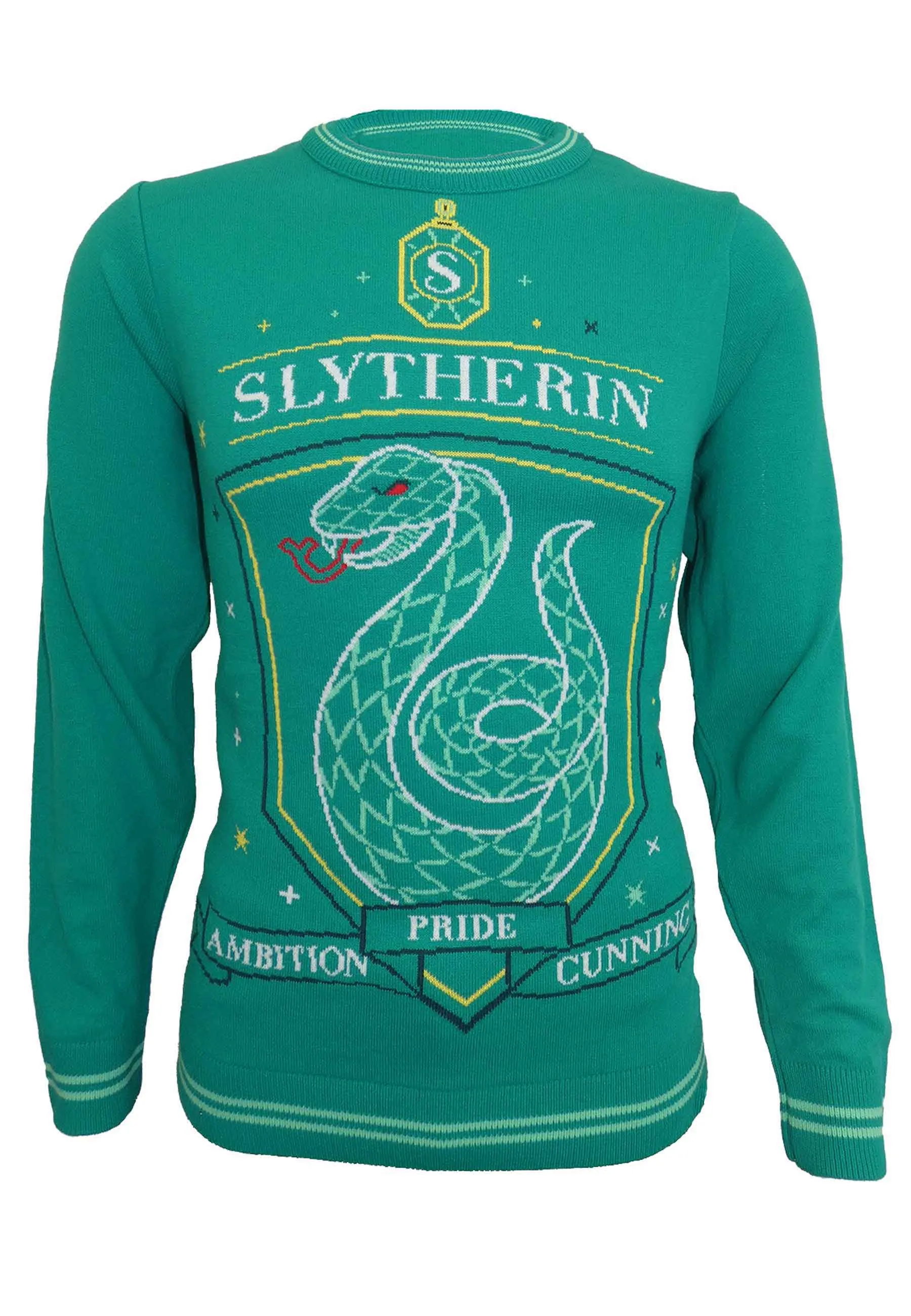 Harry Potter Christmas Jumper Slytherin Crest Official Unisex Green Ugly Sweater sold by Paradiso Clothing