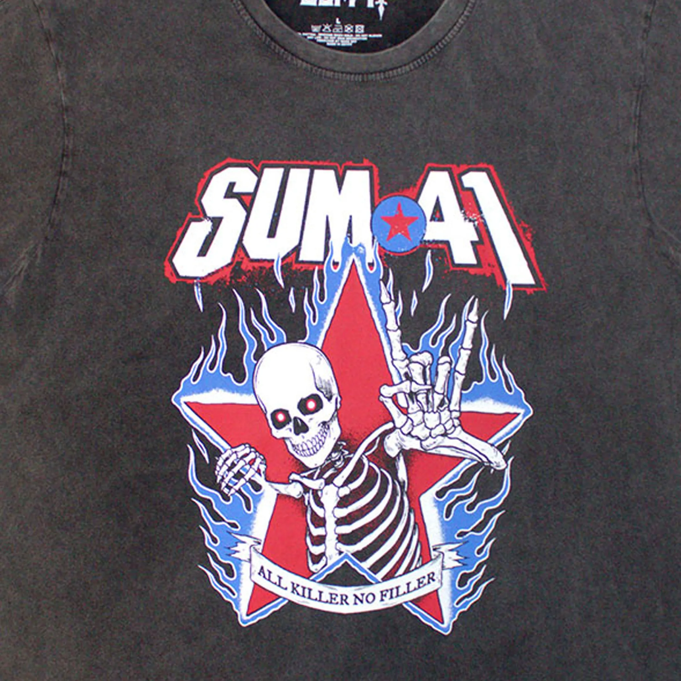 Sum 41 All Killer No Filler Skeleton Stone Wash T Shirt sold by Paradiso Clothing product image thumbnail 2