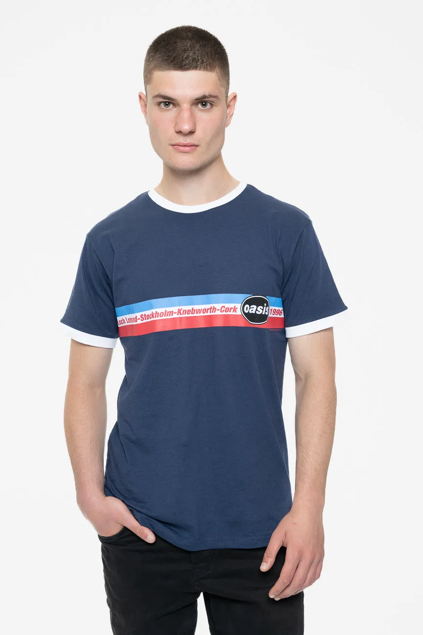 Oasis 1996 Tour Horizontal Stripes Ringer T Shirt sold by Paradiso Clothing