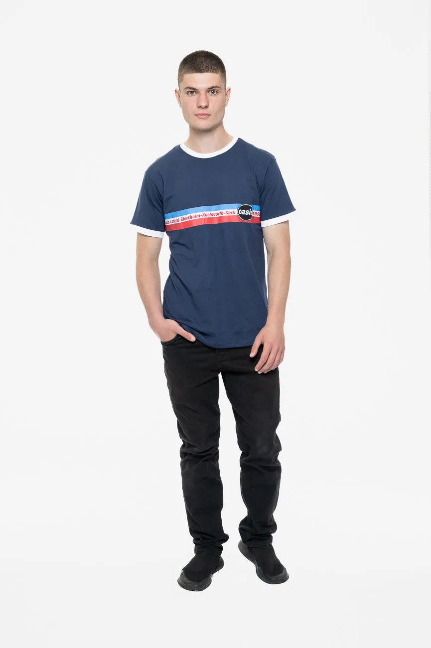 Oasis 1996 Tour Horizontal Stripes Ringer T Shirt sold by Paradiso Clothing product image thumbnail 2