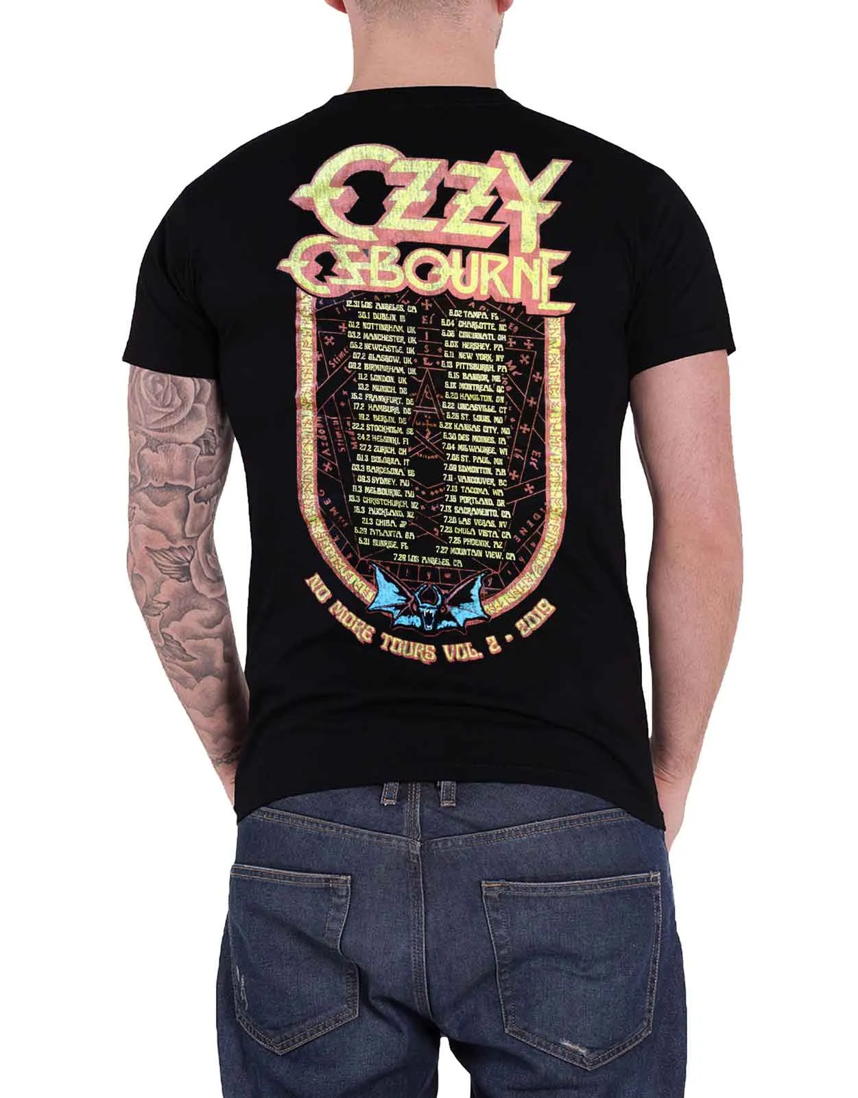 Ozzy Osbourne No More Tours 2019 Bat Circle T Shirt sold by Paradiso Clothing product image thumbnail 2