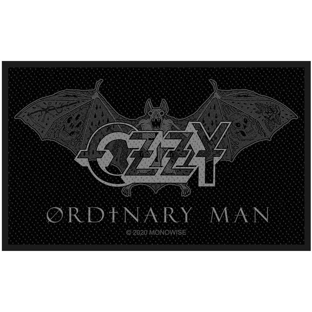 Ozzy Osbourne Patch Ordinary Man Logo new Official Black Woven Sew on sold by Paradiso Clothing