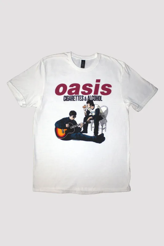 Oasis Cigarettes And Alcohol Illustration T Shirt sold by Paradiso Clothing