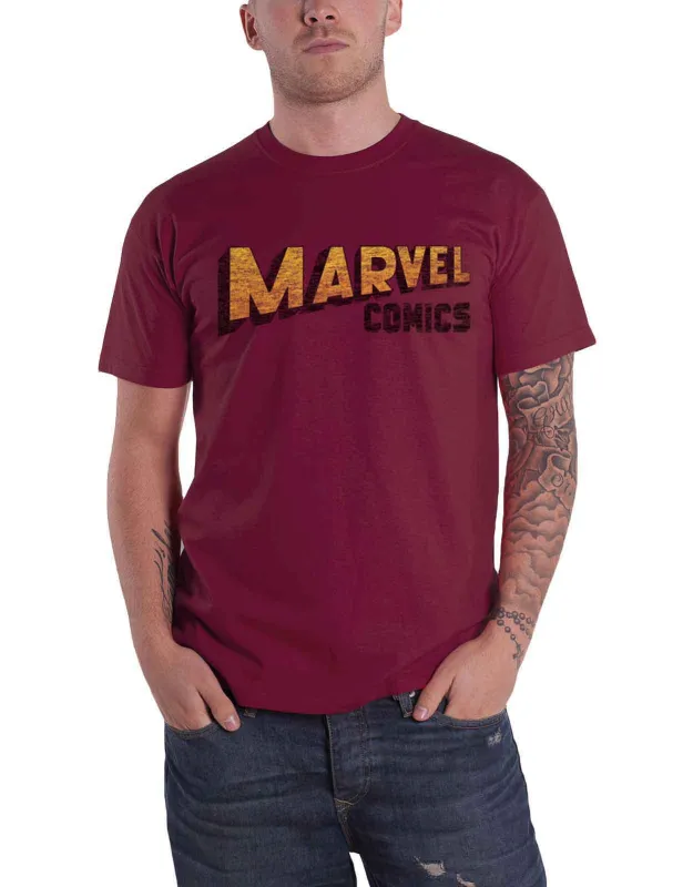 Marvel Comics Warped Logo T Shirt made by Marvel