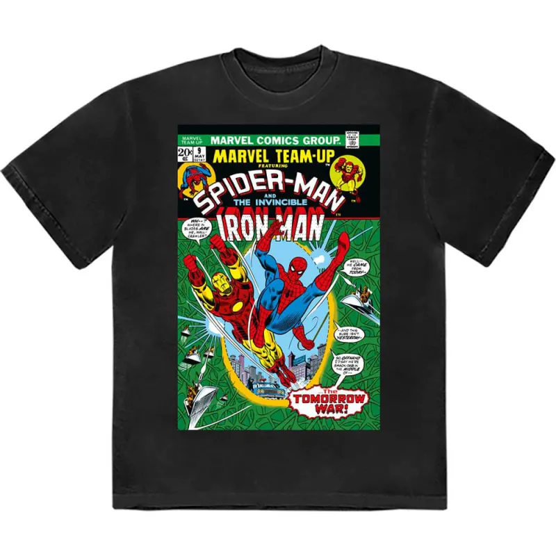 Spiderman And Iron Man Comic Cover Marvel T Shirt sold by Paradiso Clothing