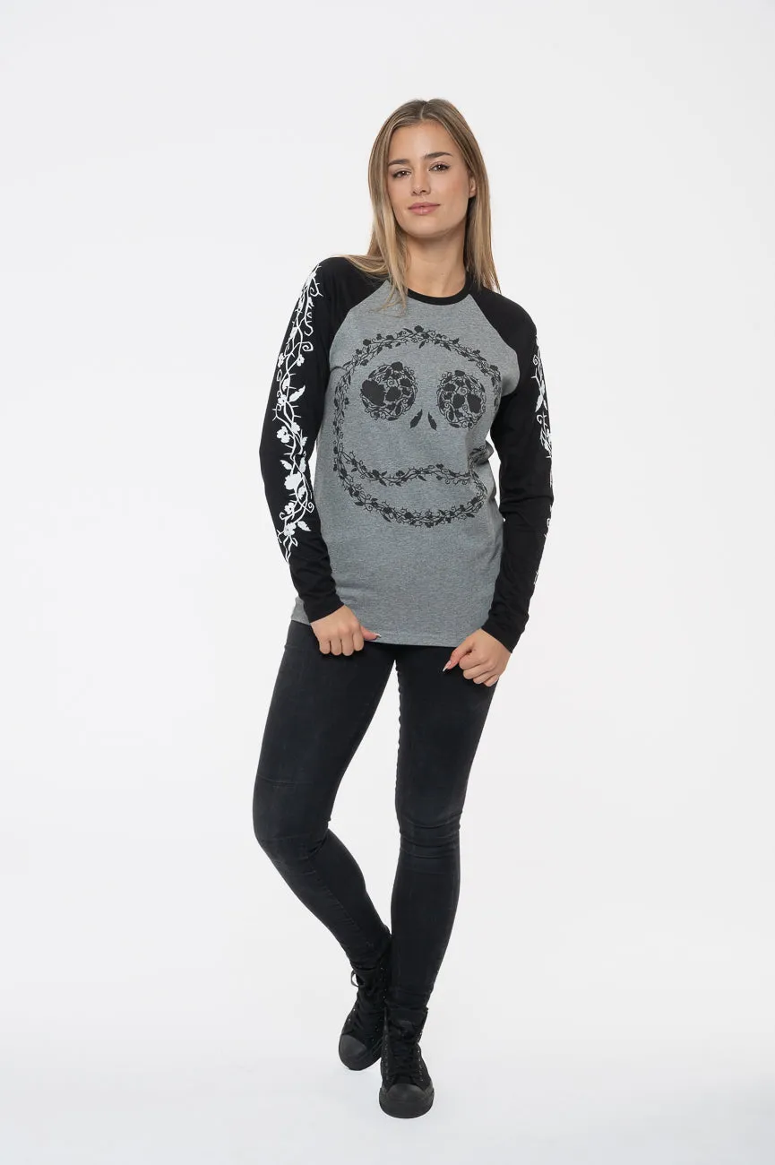The Nightmare Before Christmas Floral Jack Raglan Long Sleeve T Shirt sold by Paradiso Clothing product image thumbnail 2