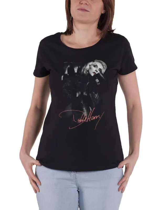Debbie Harry Leather Girl Skinny Fit T Shirt sold by Paradiso Clothing