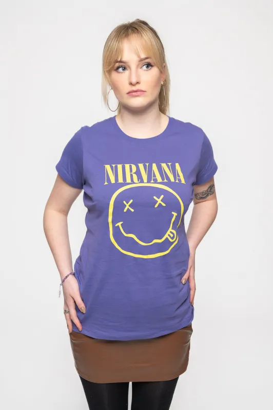 Nirvana Yellow Gunge Smile Skinny Fit T Shirt sold by Paradiso Clothing
