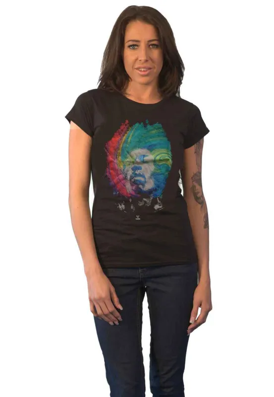 Jimi Hendrix Galaxy Skinny Fit T Shirt sold by Paradiso Clothing