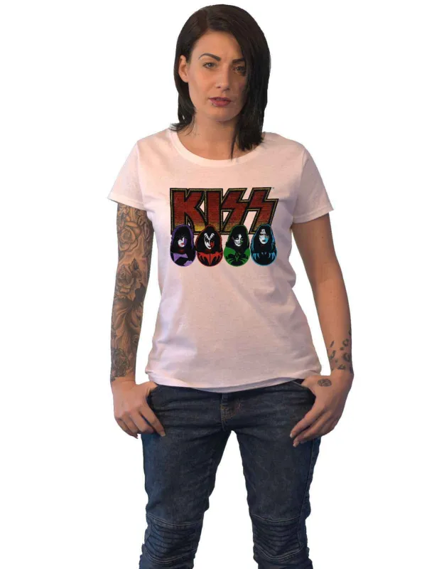 KISS Faces and Icons Skinny Fit T Shirt sold by Paradiso Clothing