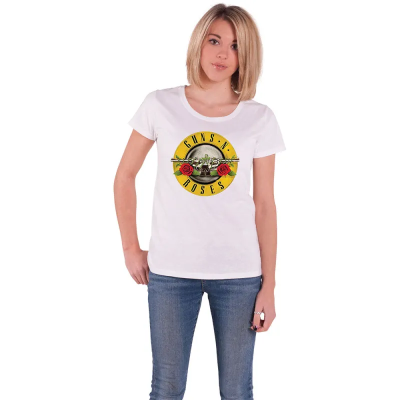 Guns N' Roses Classic Pistols Logo Skinny Fit T Shirt sold by Paradiso Clothing