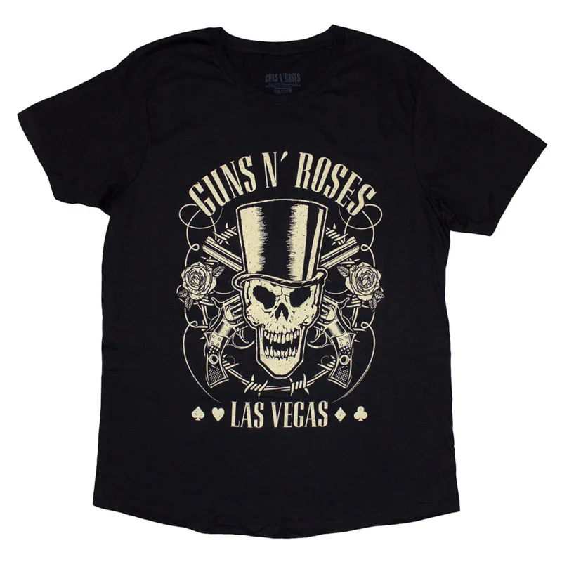 Guns N Roses Top Hat Skull And Pistols Skinny Fit T Shirt sold by Paradiso Clothing