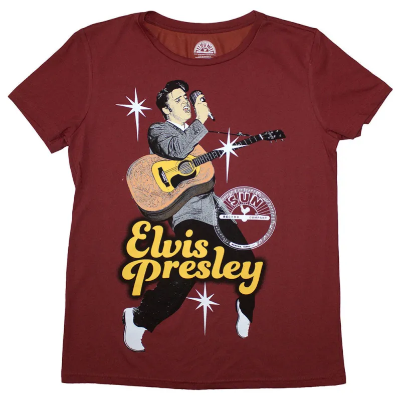 Sun Records Elvis Mic Womens T Shirt made by Paradiso Clothing