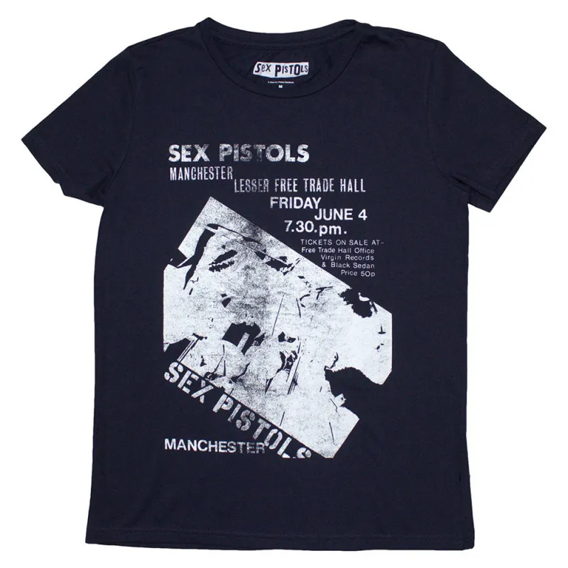 The Sex Pistols Manchester Flyer Womens T Shirt sold by Paradiso Clothing