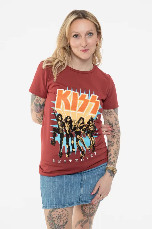 KISS Destroyer 3D Logo Womens T Shirt sold by Paradiso Clothing