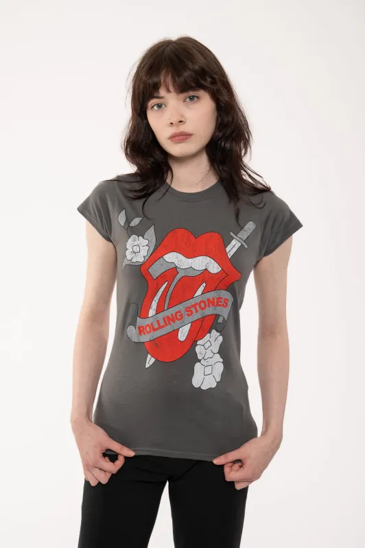 The Rolling Stones Vintage Tattoo You Skinny Fit T Shirt sold by Paradiso Clothing