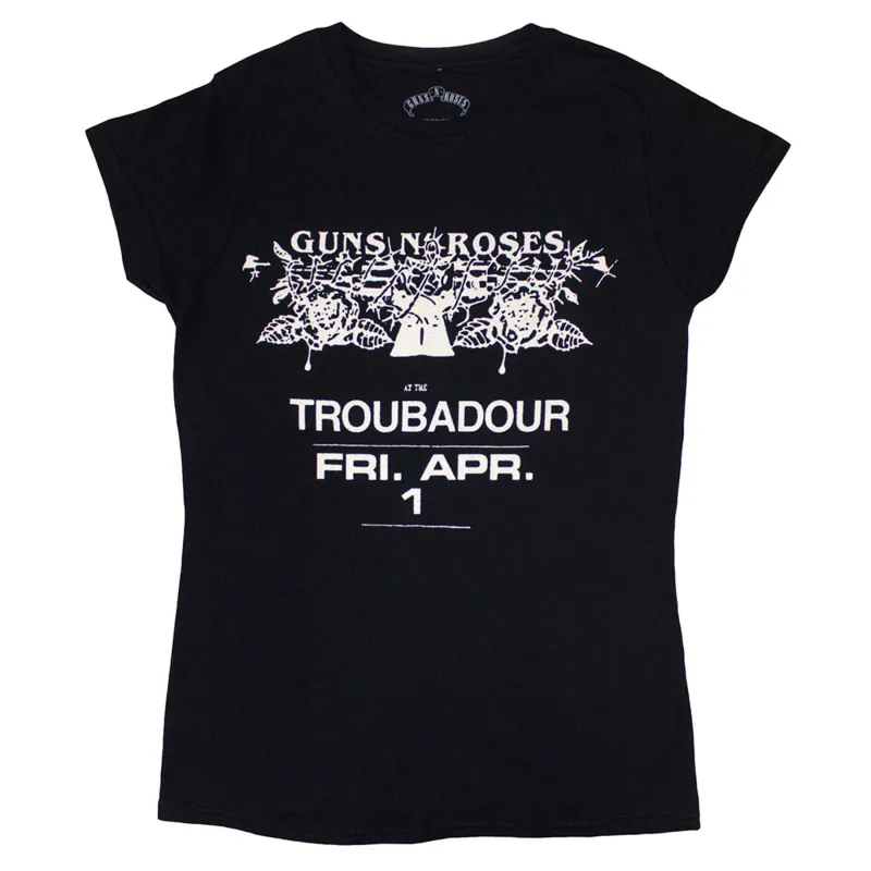 Guns N Roses LA Troubadour Flyer Skinny Fit T Shirt sold by Paradiso Clothing