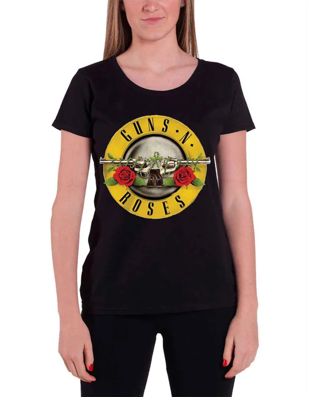 Guns N Roses Classic Bullet Logo Skinny Fit T Shirt sold by Paradiso Clothing