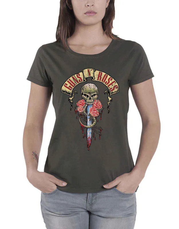 Guns N Roses Dripping Dagger Skinny Fit T Shirt sold by Paradiso Clothing