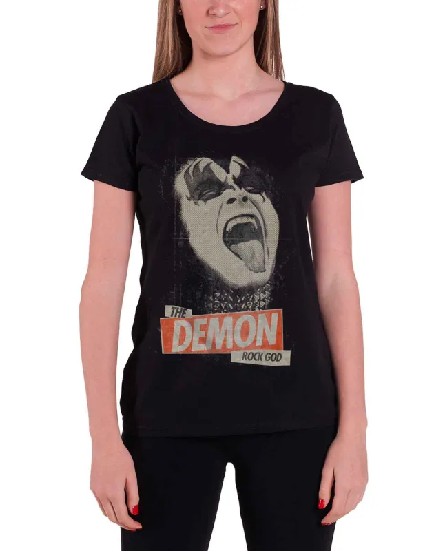 KISS The Demon Rock God Skinny Fit T Shirt sold by Paradiso Clothing