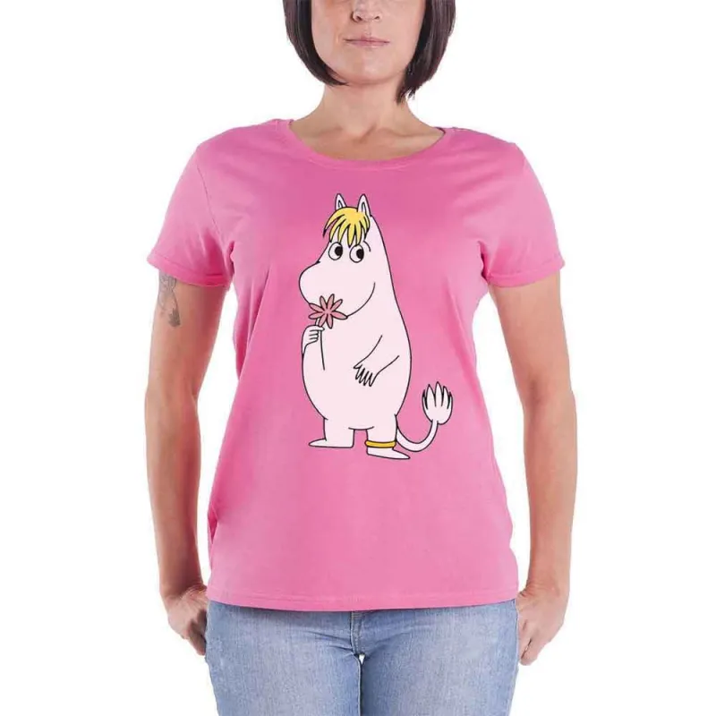 Moomins T Shirt Pose Logo new Official Womens Skinny Fit made by Paradiso Clothing
