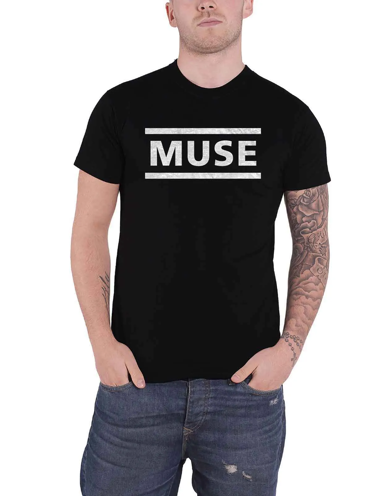 Muse White Band Logo T Shirt sold by Paradiso Clothing